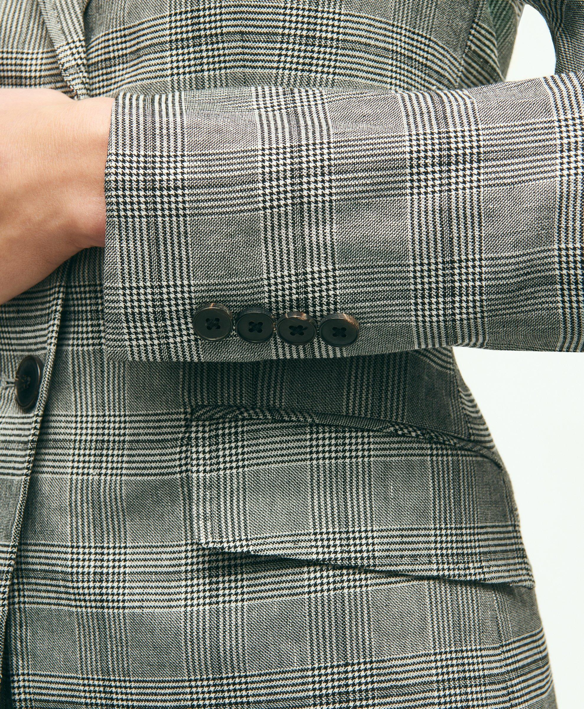 Linen Blend Glen Plaid Jacket