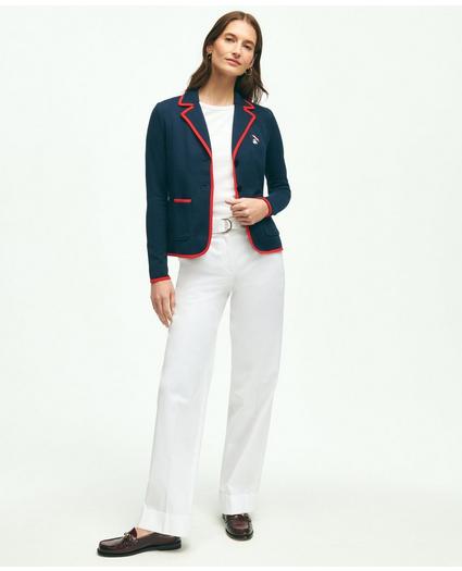 Cotton French Terry Tipped Blazer, image 1