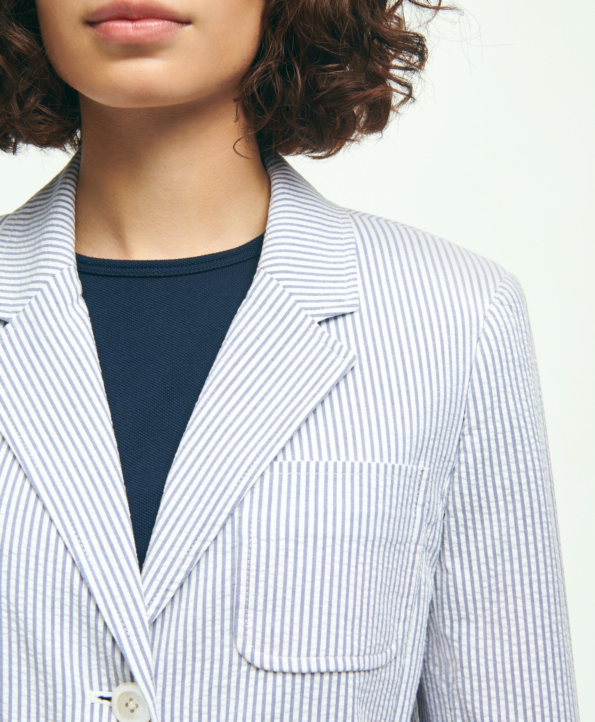 Ladies seersucker blazer hotsell