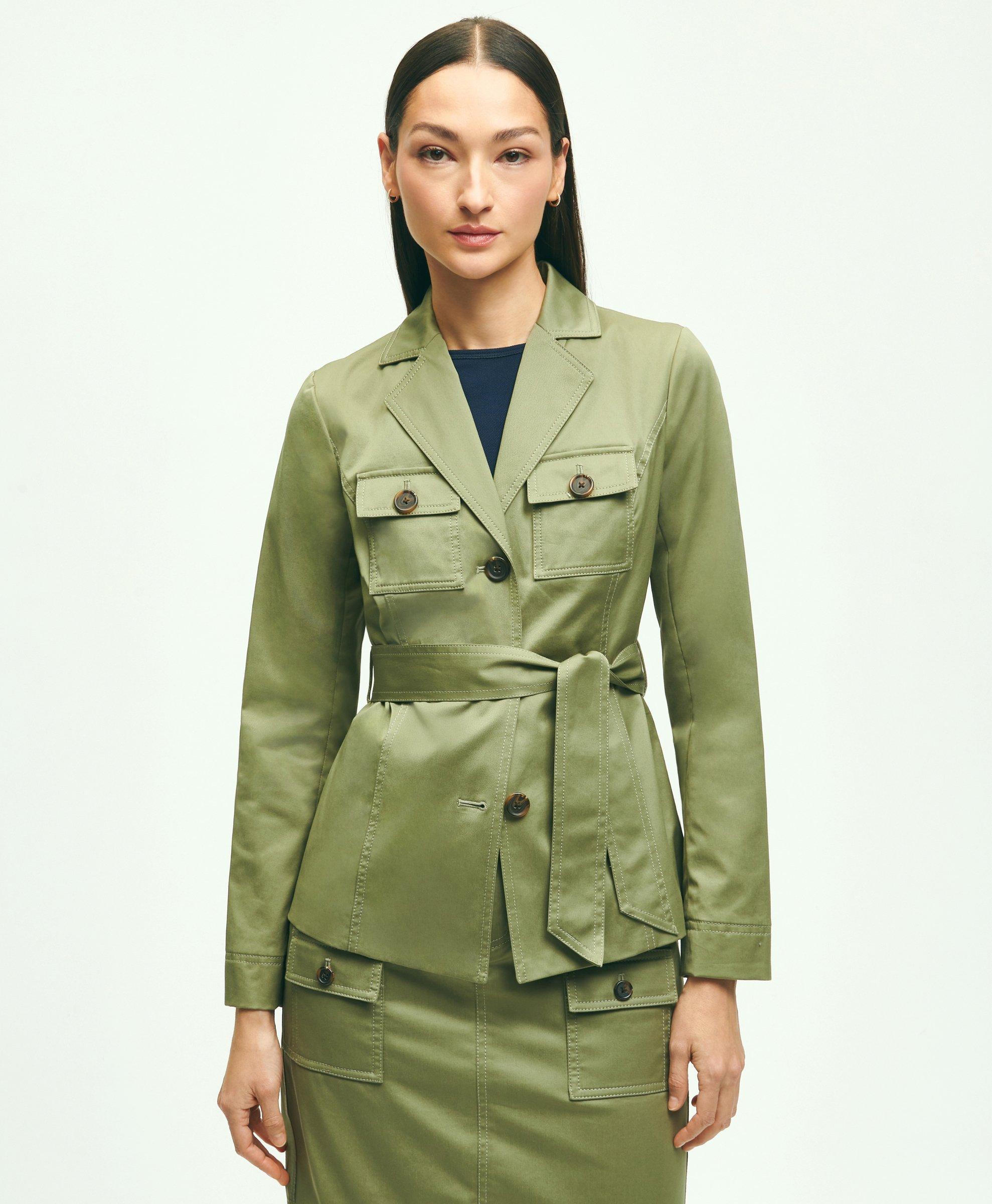 Cotton Twill Utility Jacket - Khaki green - Kids