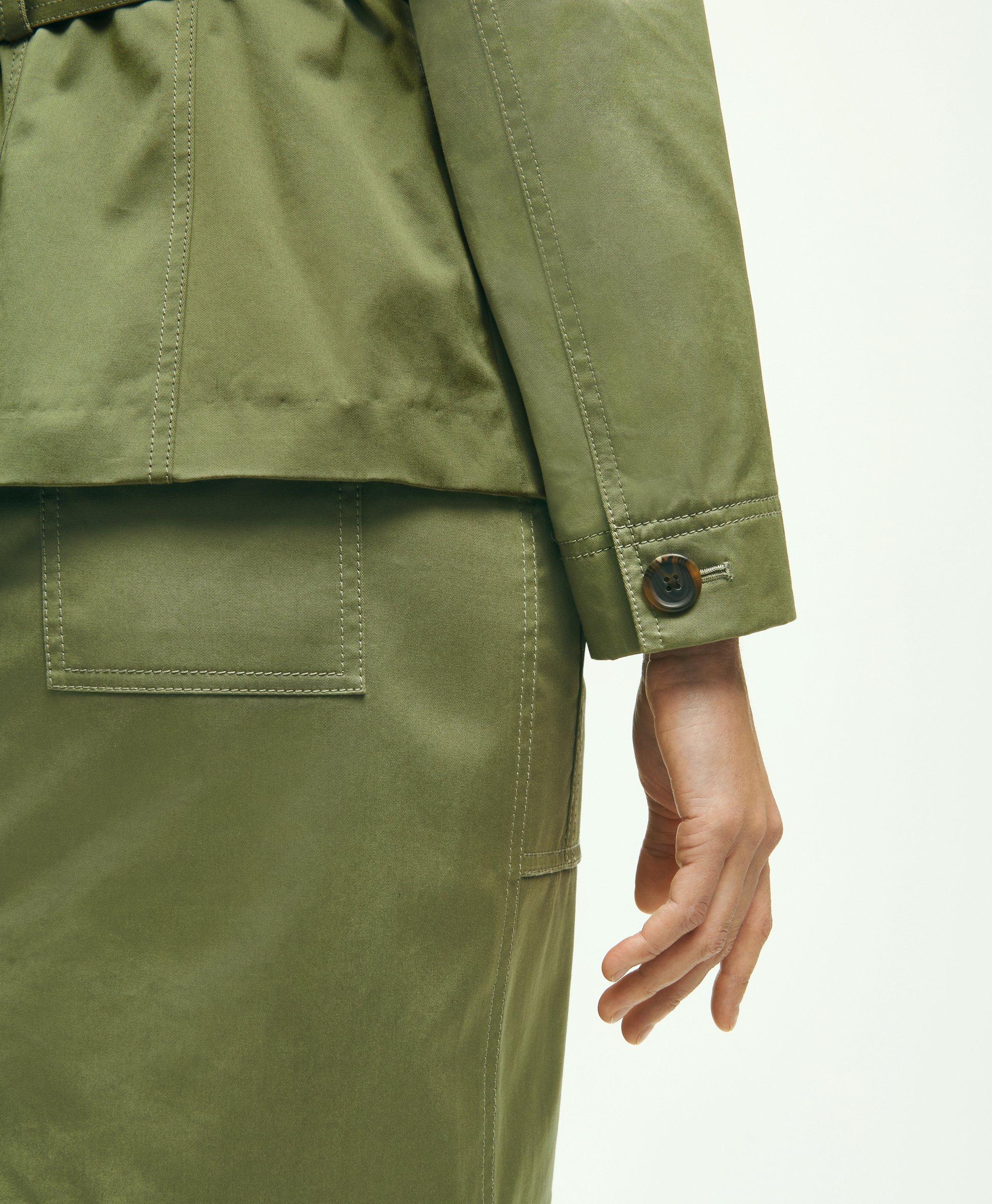 Cotton Twill Utility Jacket - Khaki green - Ladies