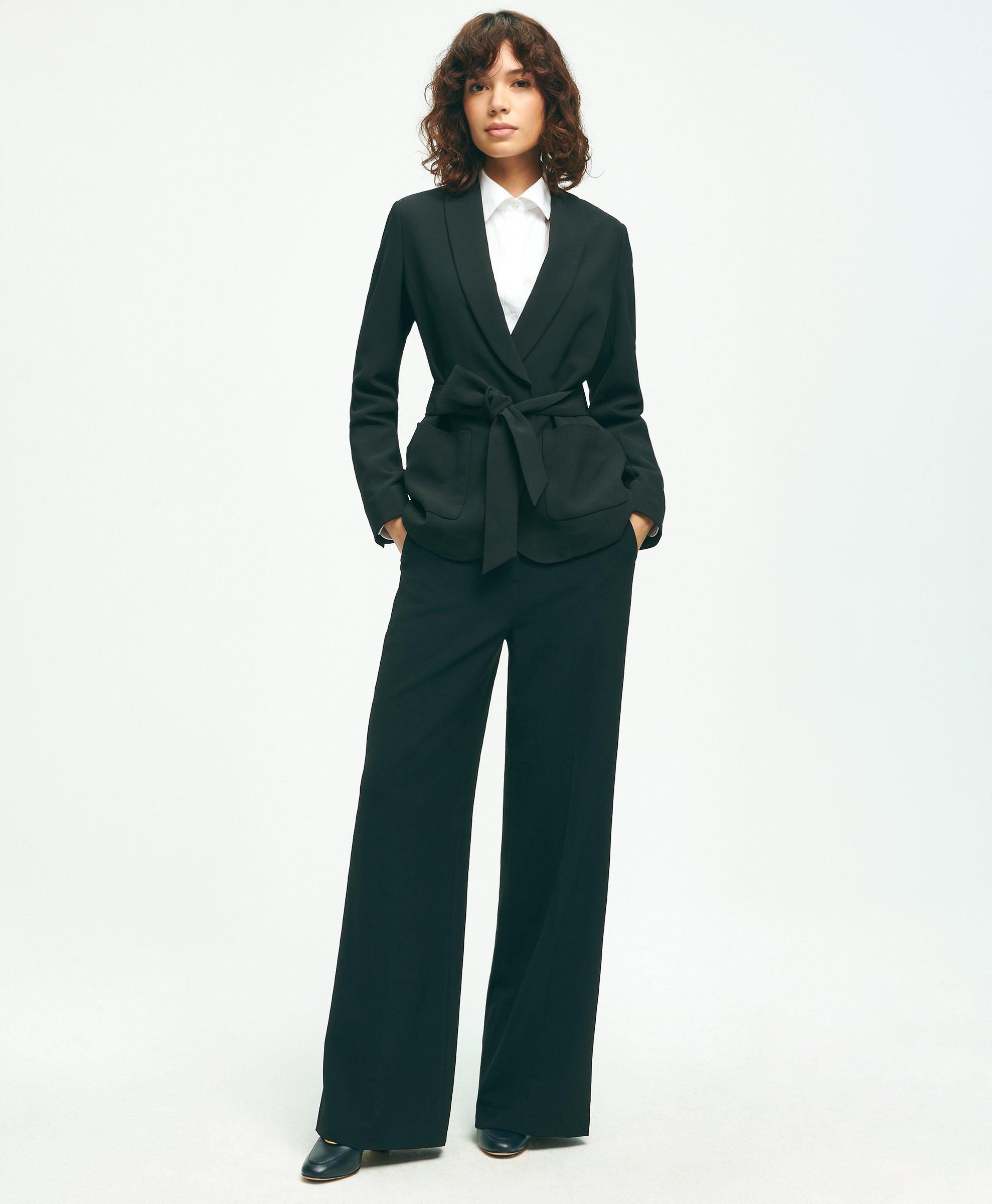 The Belted Blazer in Crepe