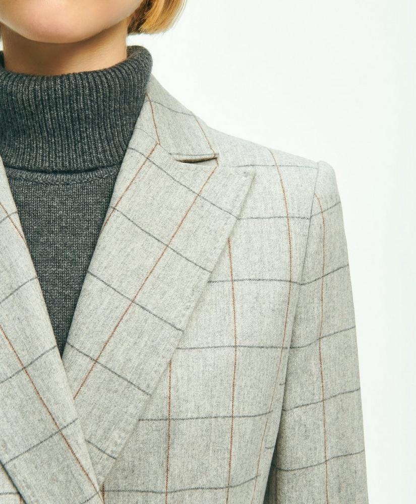 Merino Wool-Cashmere Flannel Windowpane Jacket, image 4