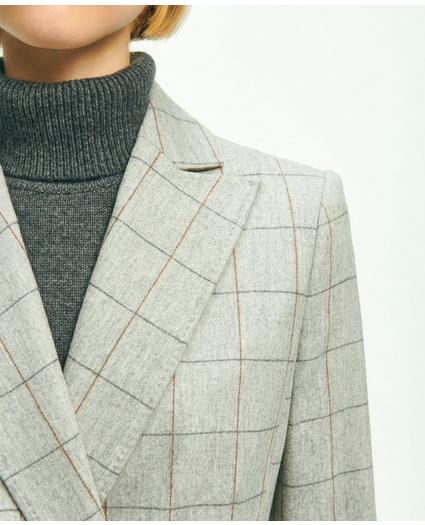 Merino Wool-Cashmere Flannel Windowpane Jacket, image 4