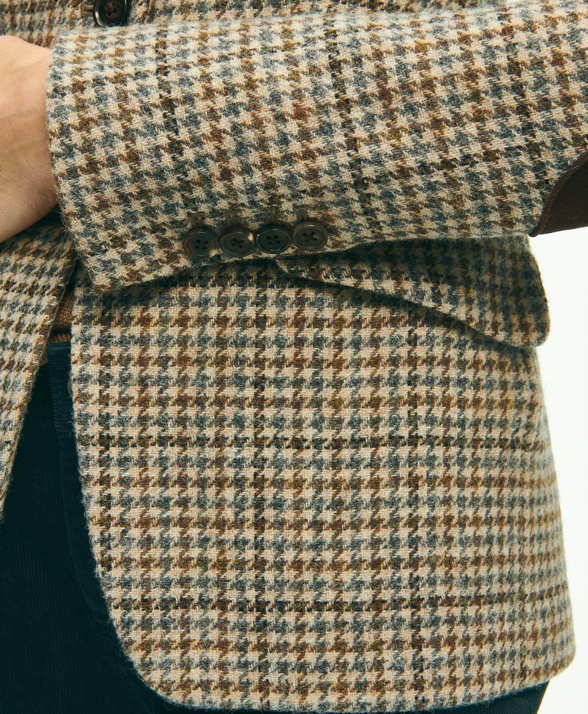 Wool Tweed Houndstooth Riding Jacket