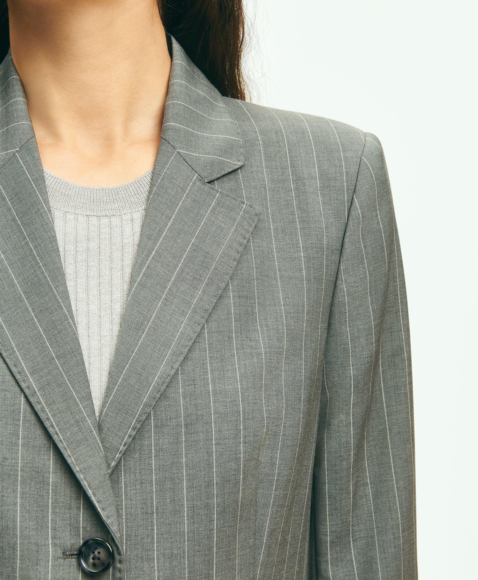 Pinstripe Jacket in Wool Blend