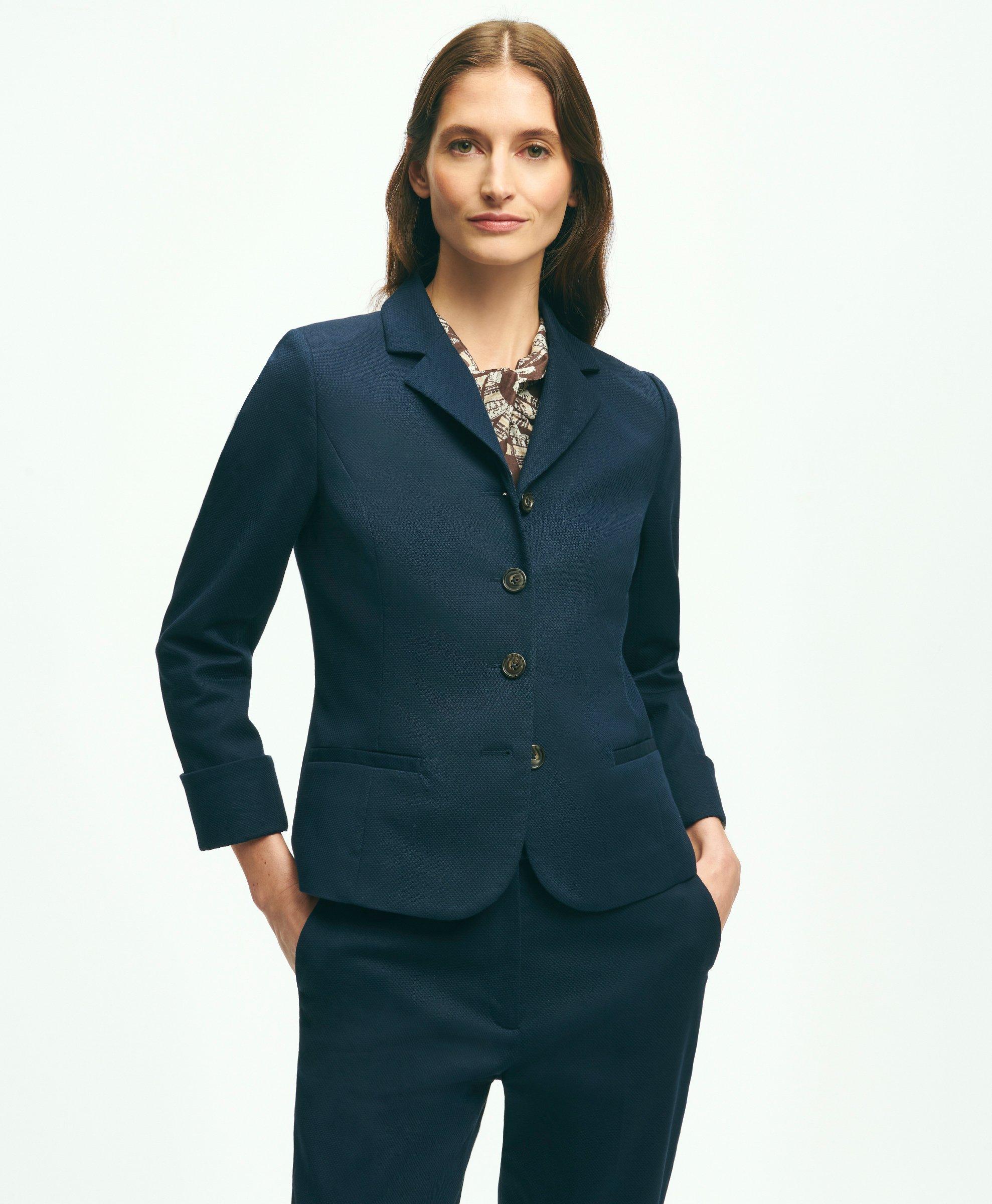 Navy cotton clearance blazer womens