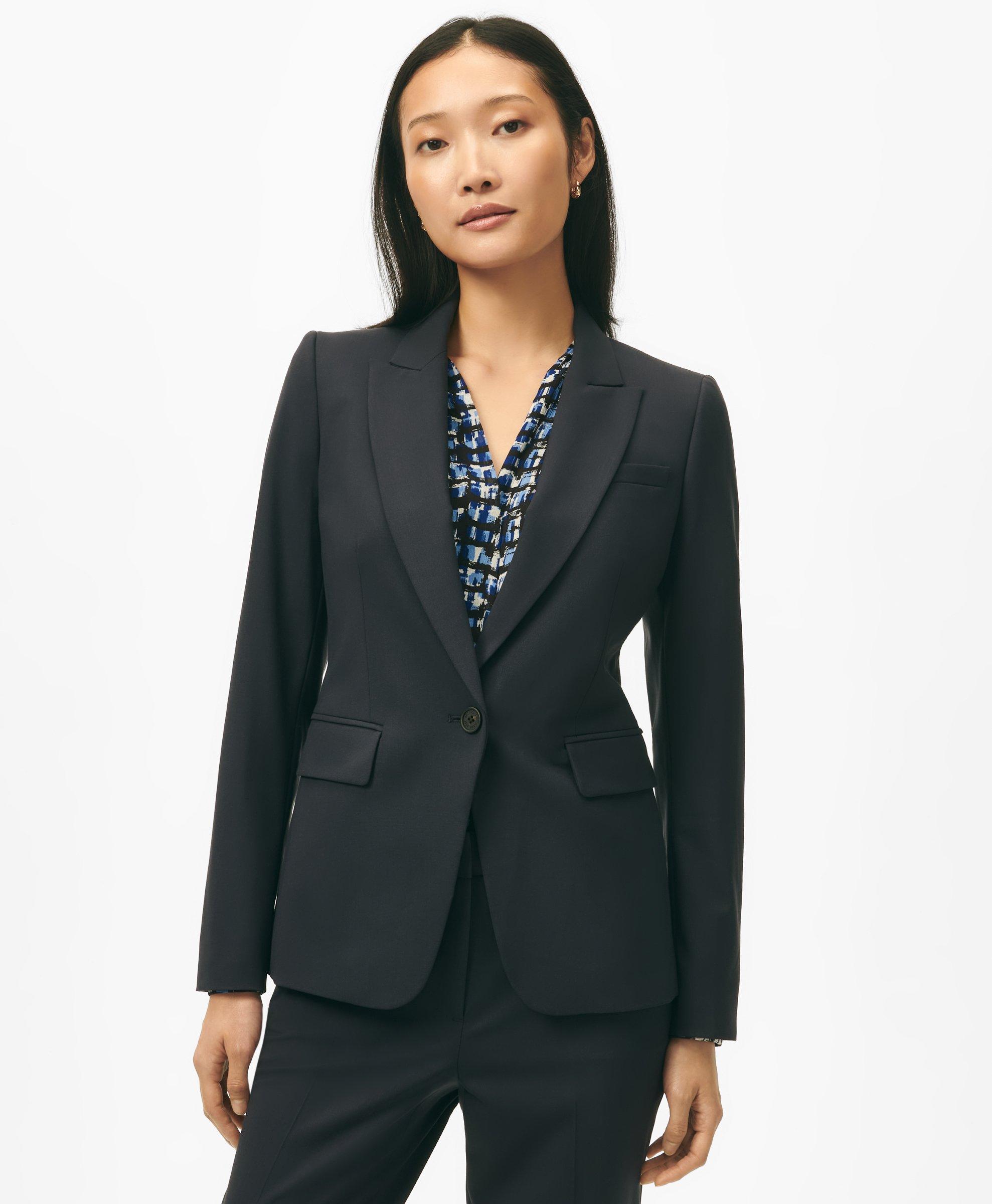 Brooks Brothers The Essentials Single-breasted Peak Lapel In Wool Blend In Navy