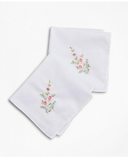 Floral-Embroidered Cotton Handkerchief - Set of 2, image 1