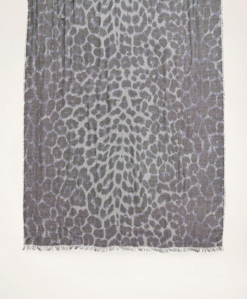 Cashmere Blend Leopard Print Scarf, image 2