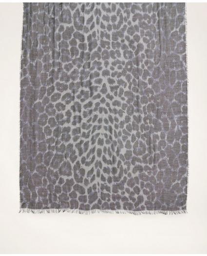 Cashmere Blend Leopard Print Scarf, image 2