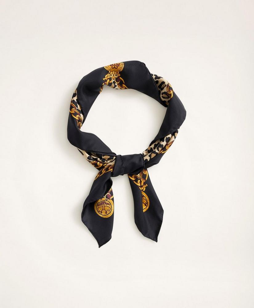 Silk Leopard Golden Fleece® Chain Scarf, image 2