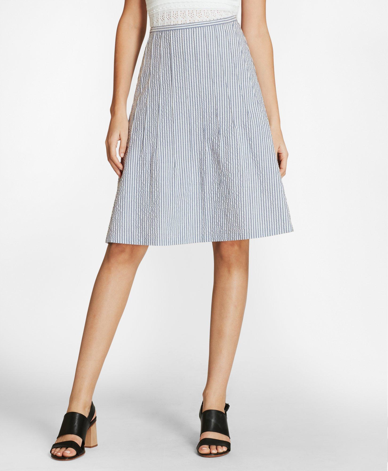 Striped skirt outlet stretch