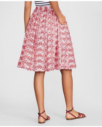 Cotton Eyelet Pleated Skirt, image 3