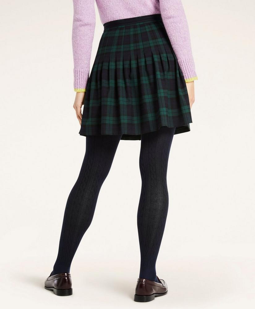 Black Watch Tartan Twill Pleated Skirt, image 3