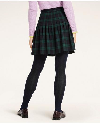 Black Watch Tartan Twill Pleated Skirt, image 3