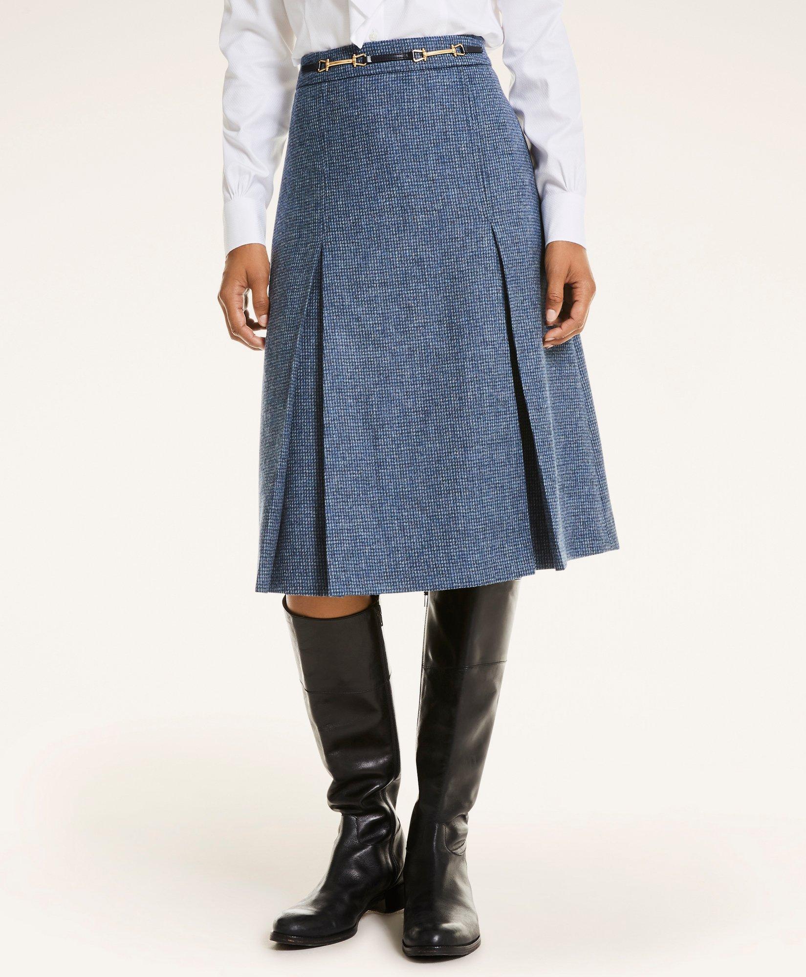 Wool Box Pleat Skirt