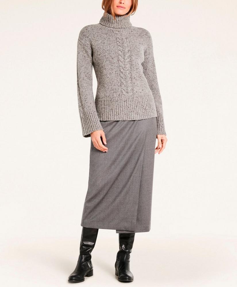 Stretch Wool Flannel Wrap Skirt, image 1