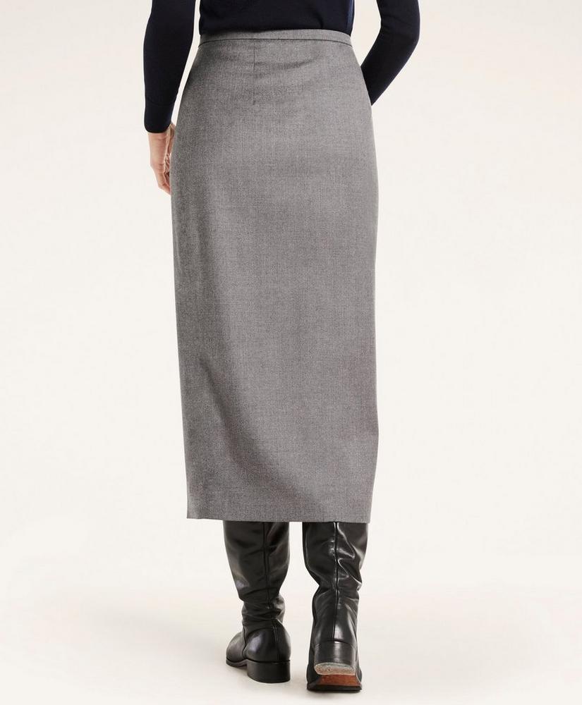 Stretch Wool Flannel Wrap Skirt, image 4