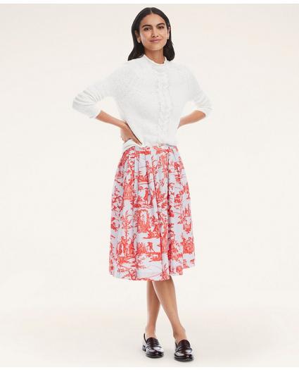 Cotton Toile Flared Skirt, image 1