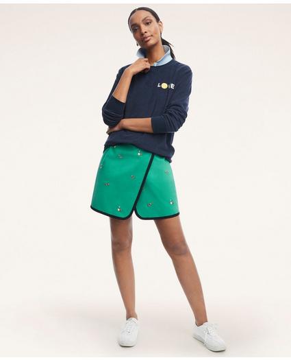 Reversible Print-Embroidered Tennis Skirt, image 2