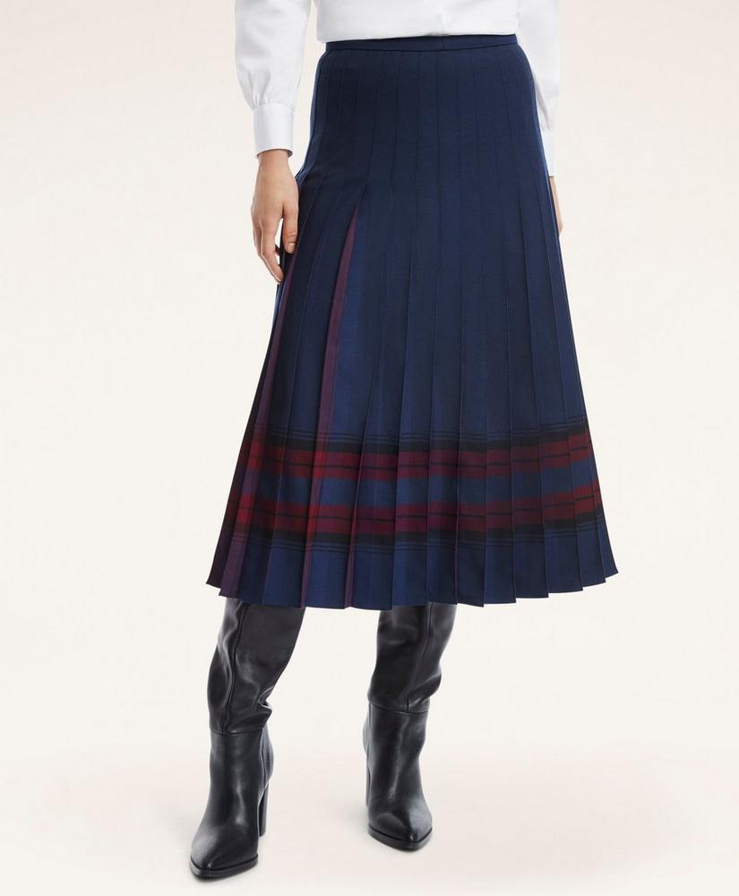 Pleated Plaid Skirt, image 1