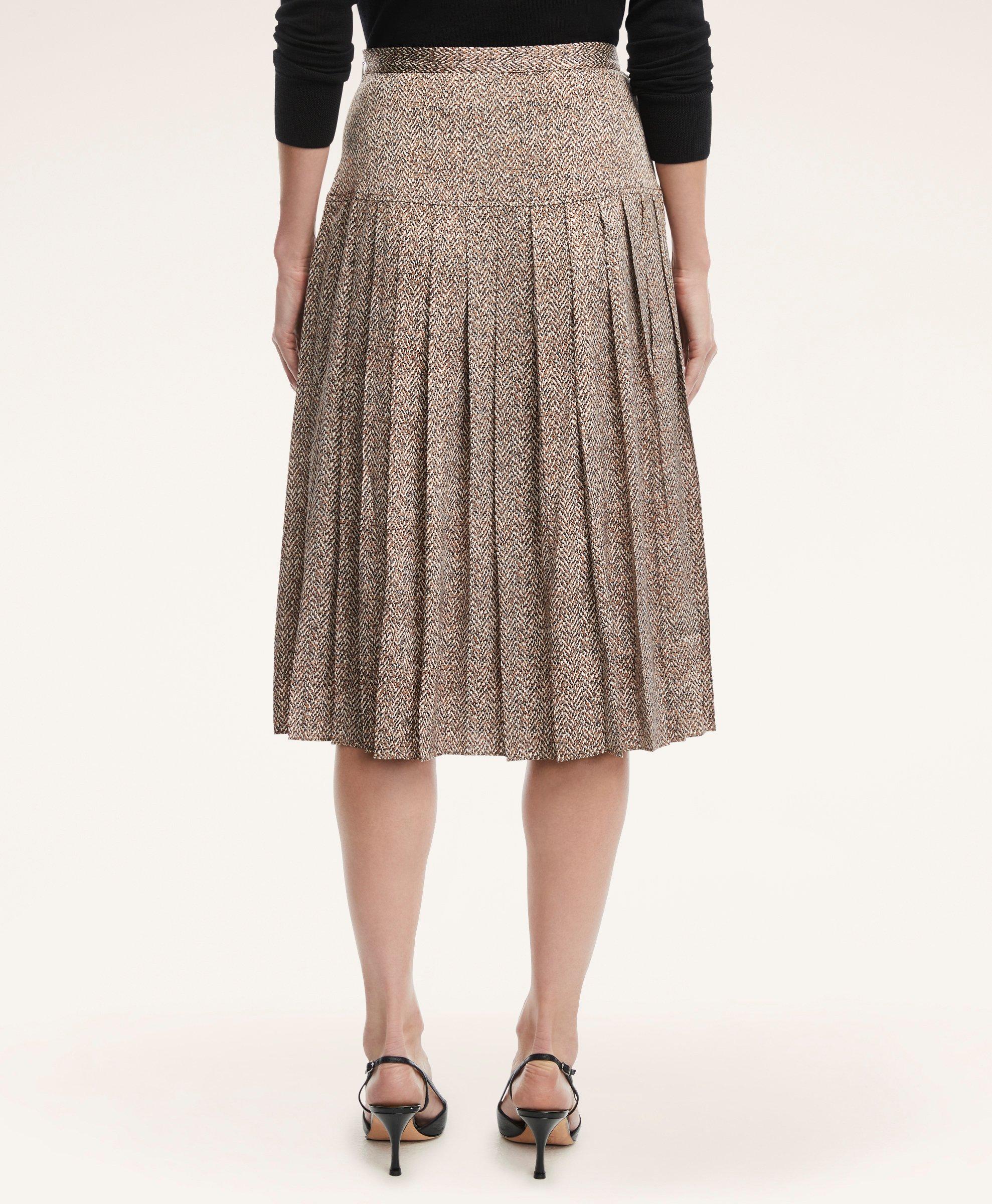 Silk pleated hotsell midi skirt