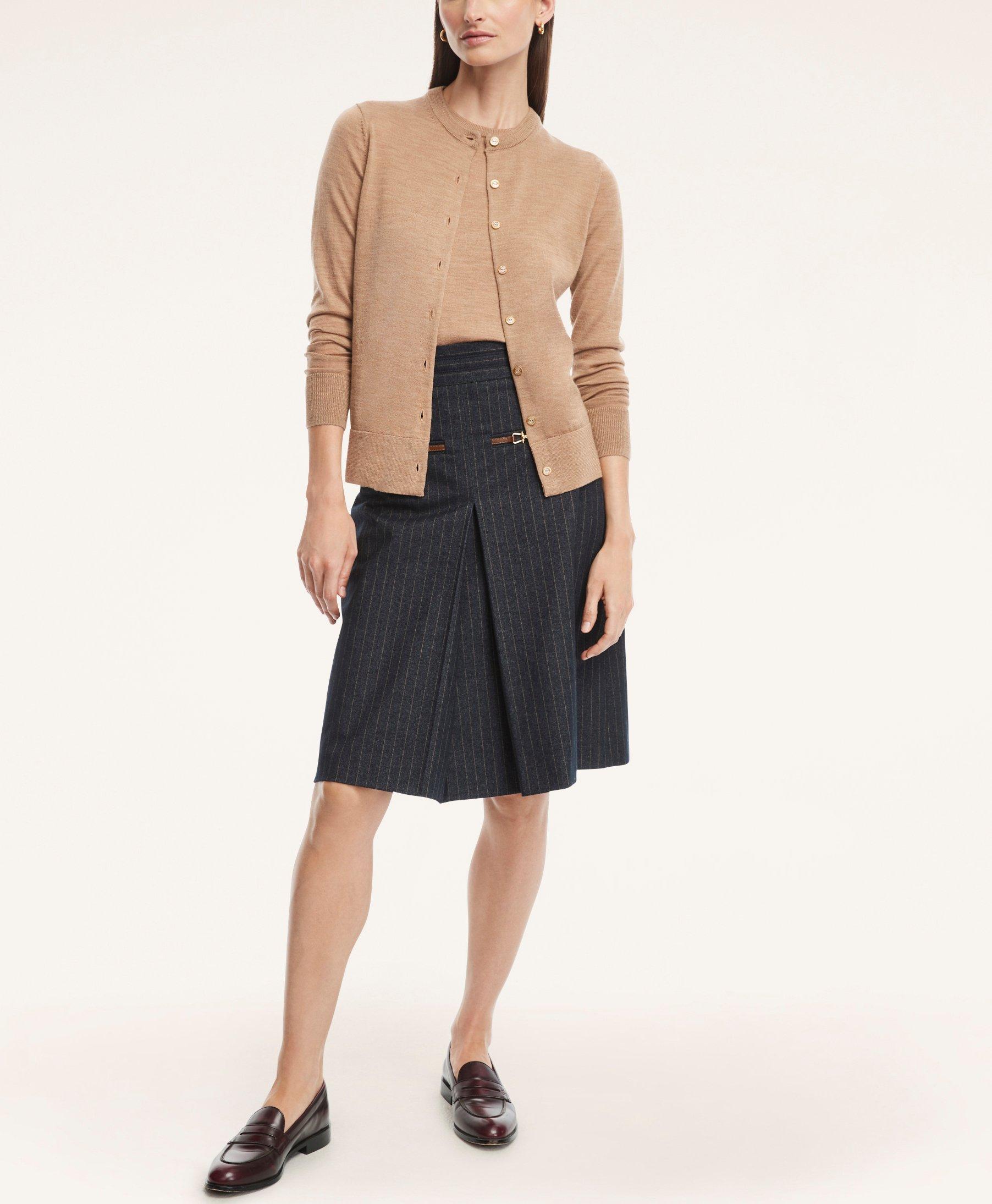 Cotton Pleated A-Line Skirt