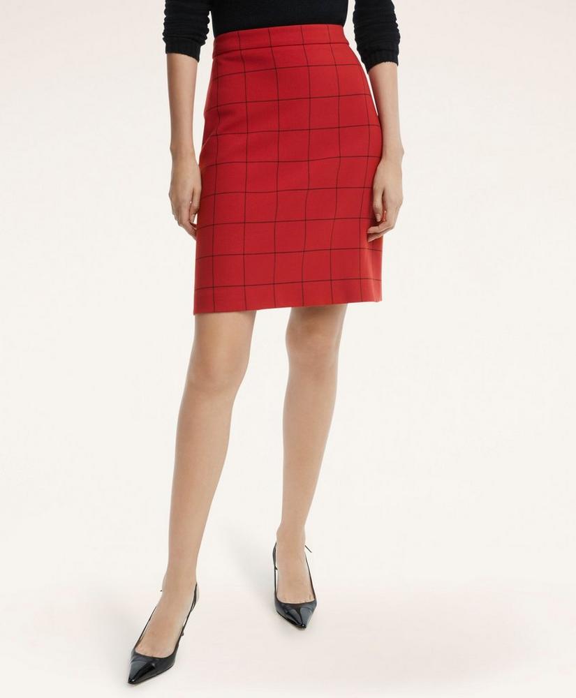 Double Weave Windowpane A-Line Skirt, image 2