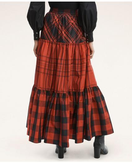Taffeta Tiered Tartan Skirt, image 3