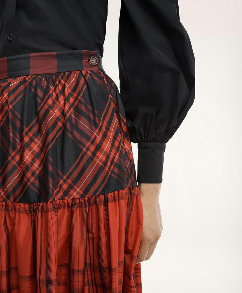 Taffeta Tiered Tartan Skirt, image 4