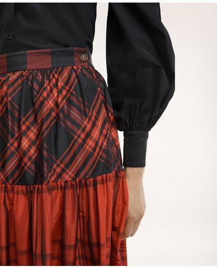Taffeta Tiered Tartan Skirt, image 4