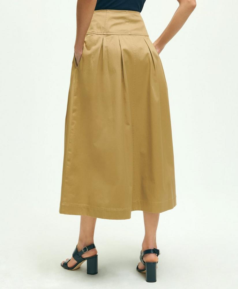 Cotton Twill Belt Detail Circle Skirt, image 4