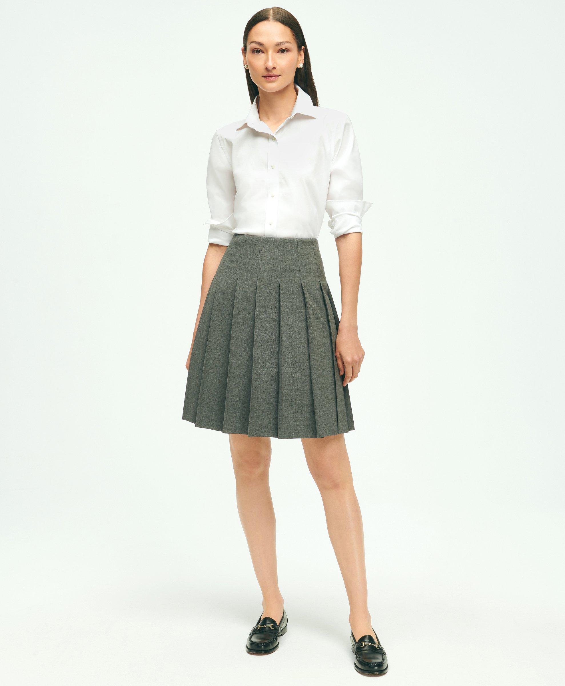 The Essential Brooks Brothers Stretch Pleated Skirt