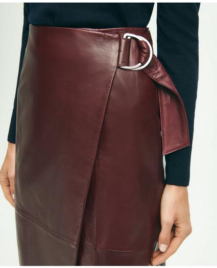Leather Lambskin High Waisted A-Line Skirt, image 6