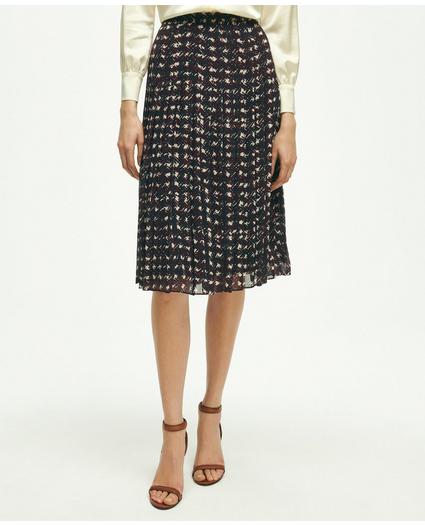 Pleated Chiffon Plaid Skirt, image 4