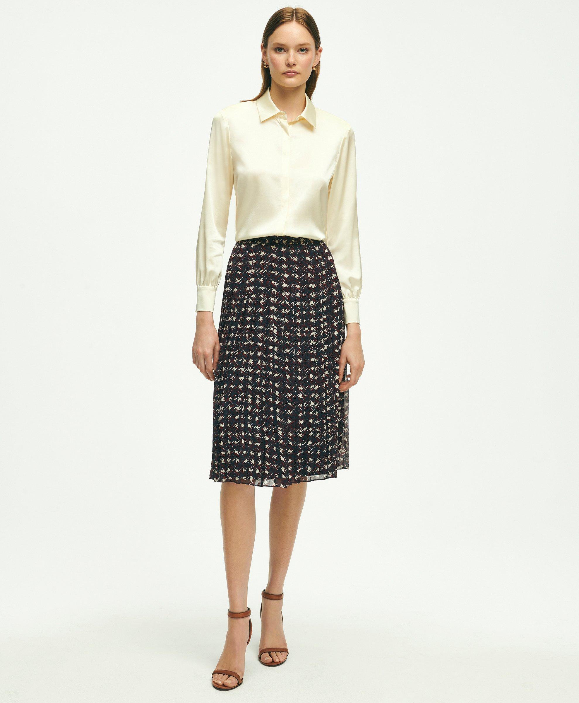 Brooks Brothers Pleated Chiffon Blouse