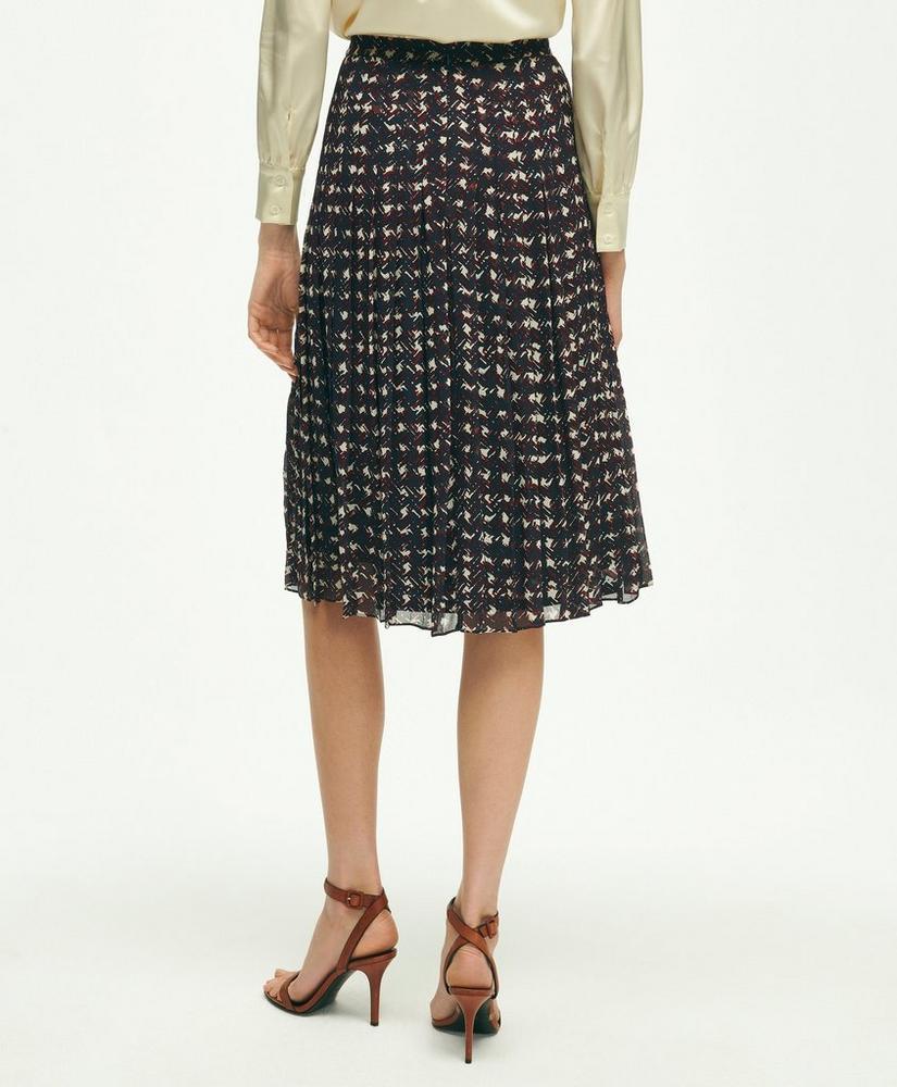 Pleated Chiffon Plaid Skirt, image 5