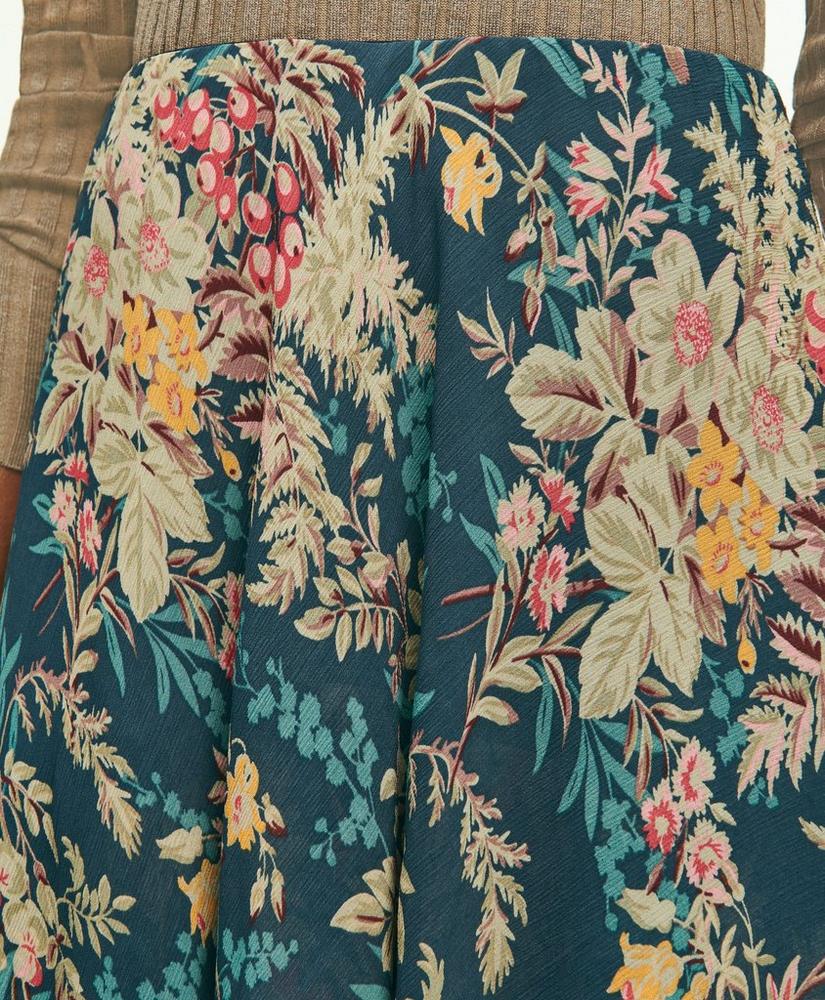 Chiffon Fern Print Tiered A-Line Skirt, image 6