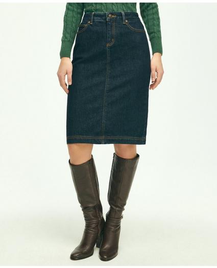 5-Pocket Slim Denim Pencil Skirt, image 1