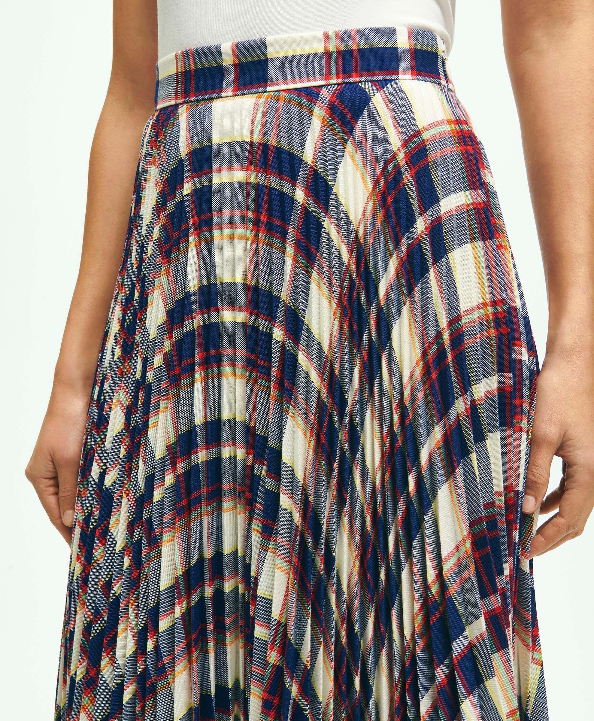 Pleated Madras Skirt