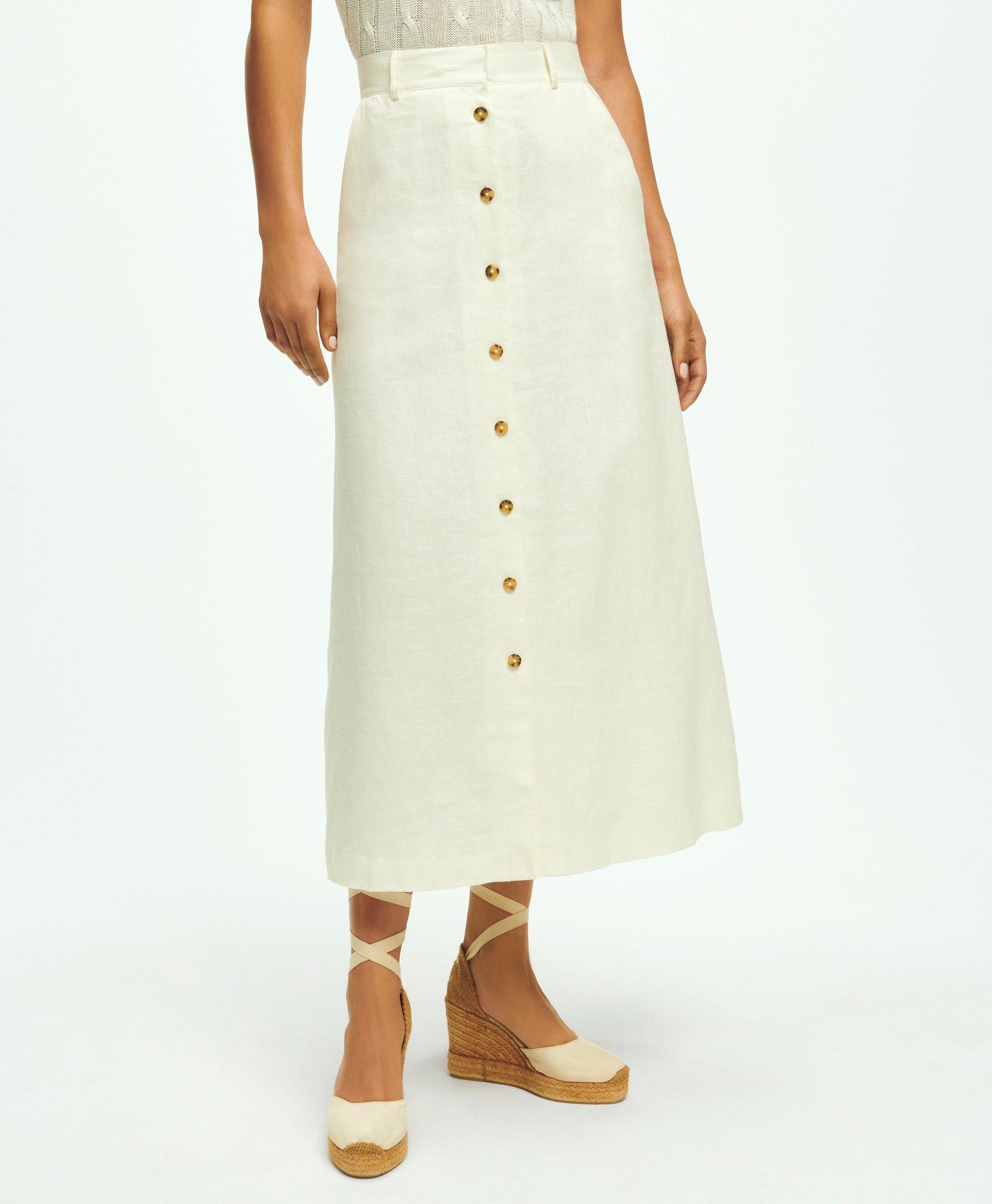 A Line Linen Skirt