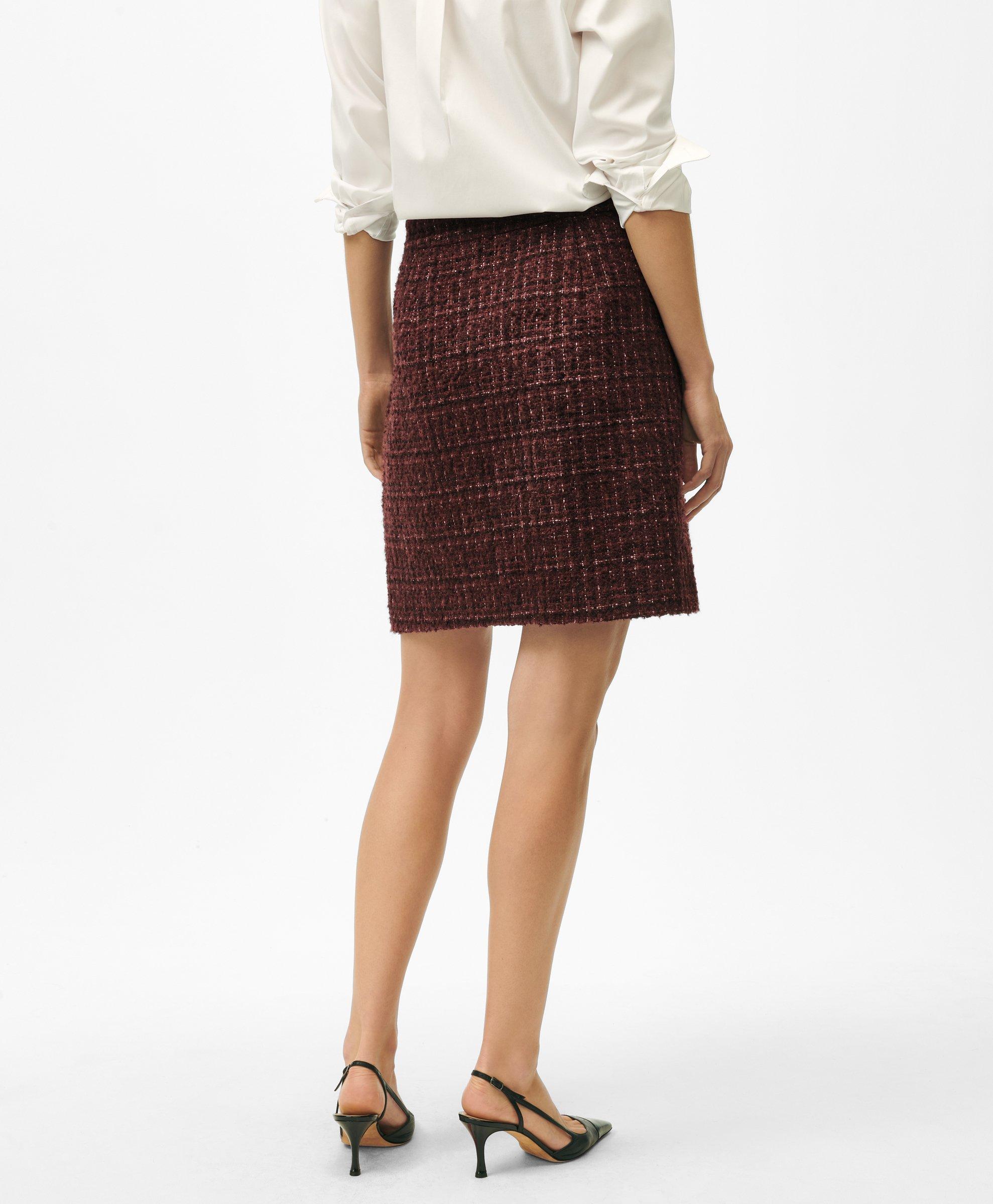 A Line Skirt in Cotton Wool Blend Boucle