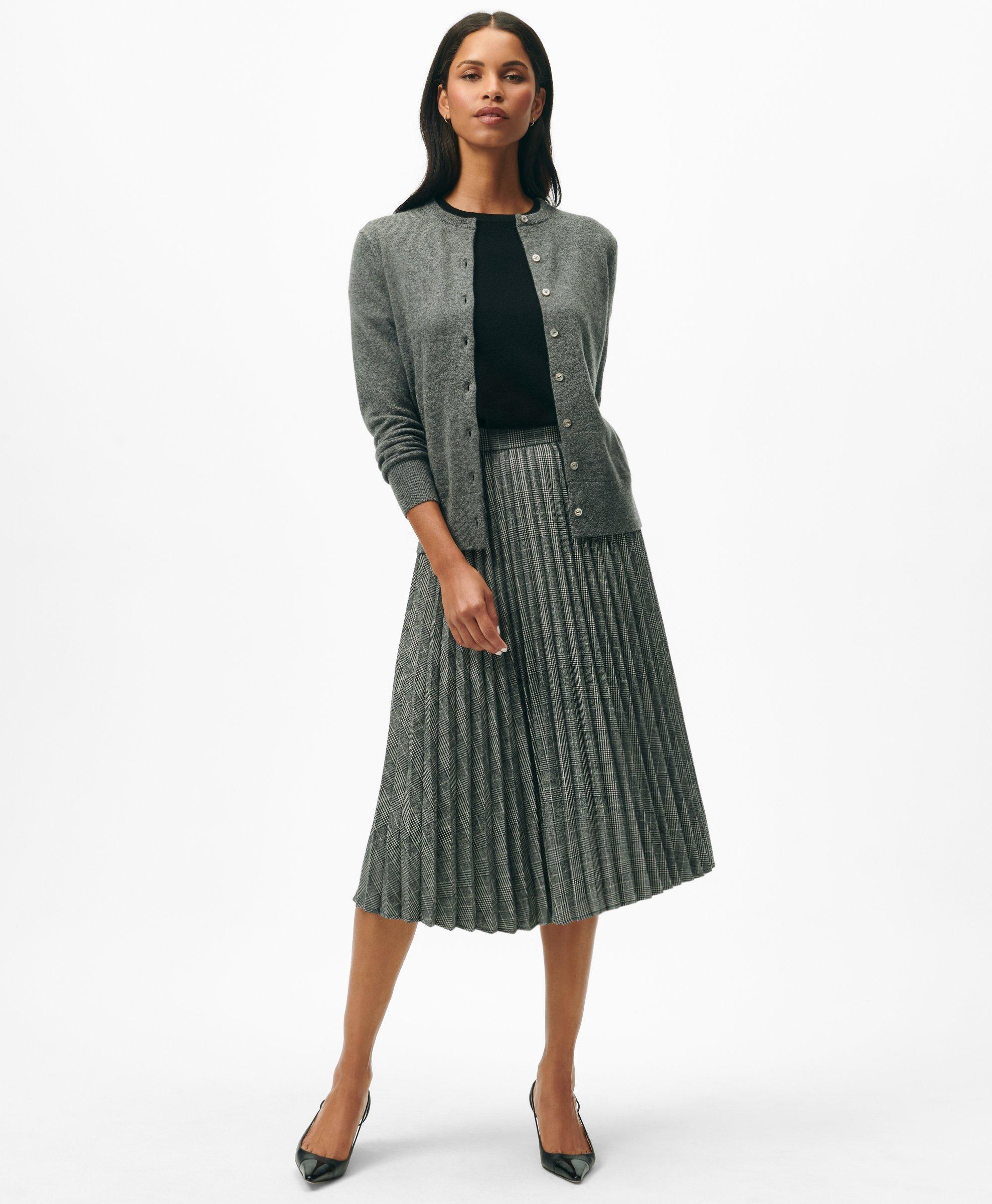 Grey pleated a line skirt hotsell