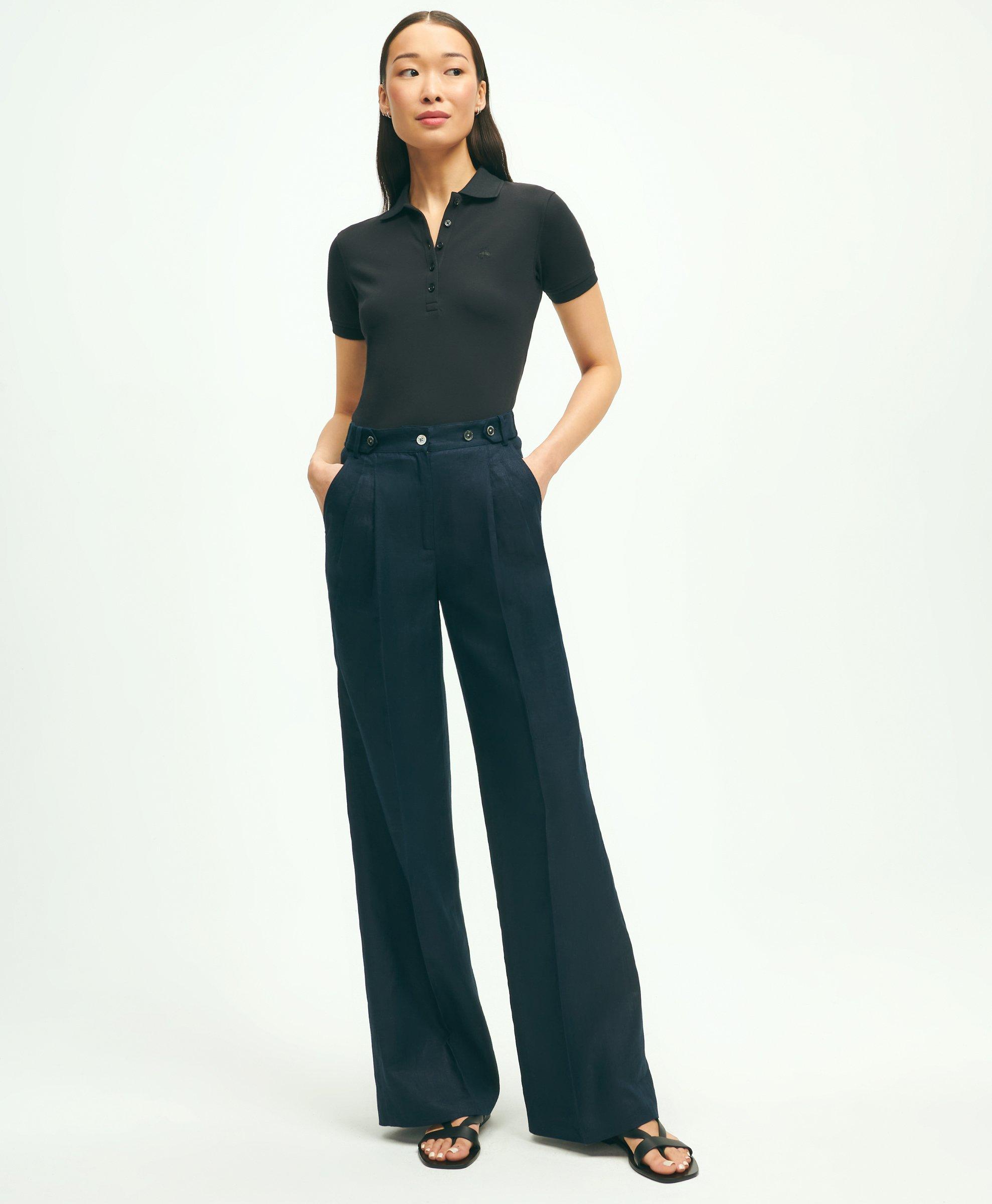 Straight Cut Pants With Monogram Elastic Belt - Ready-to-Wear