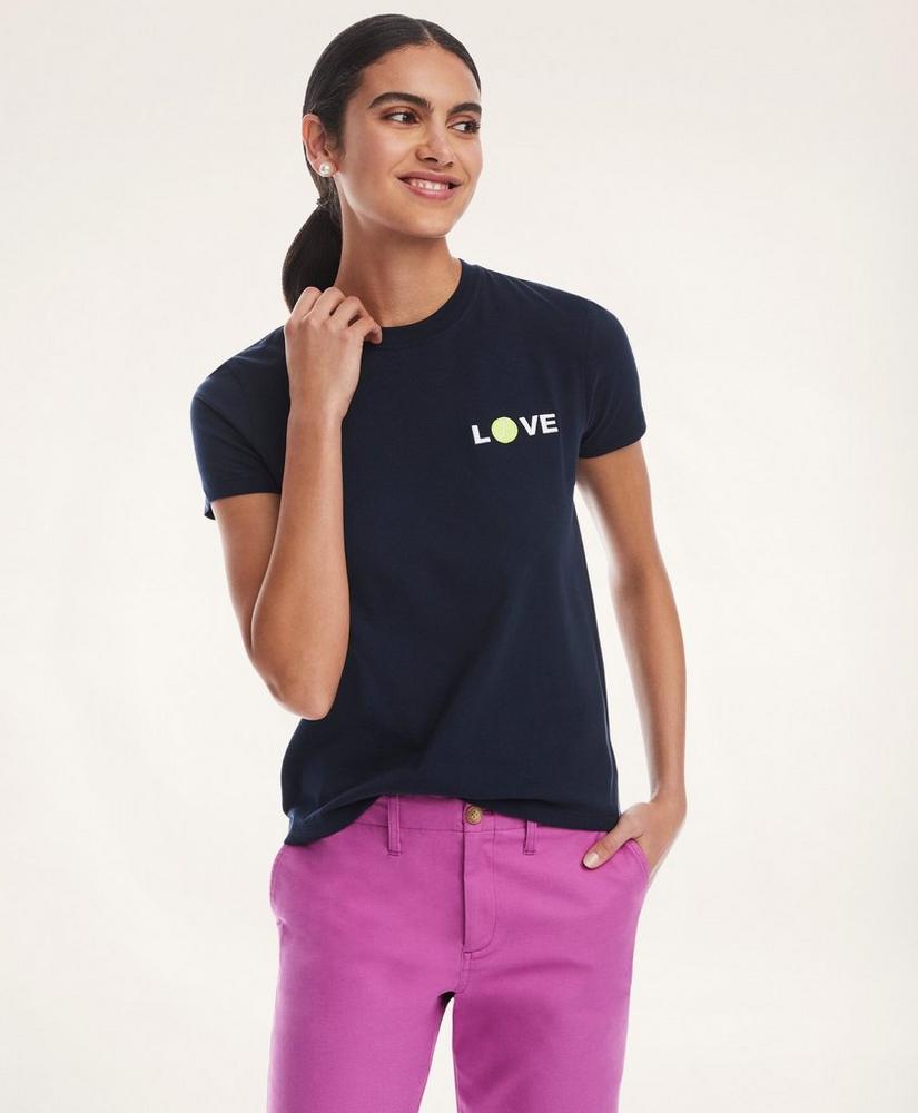 Cotton Jersey LOVE Tennis T-Shirt, image 1