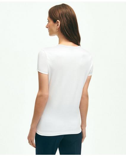 Pique Cotton Needlepoint Tennis T-Shirt, image 3