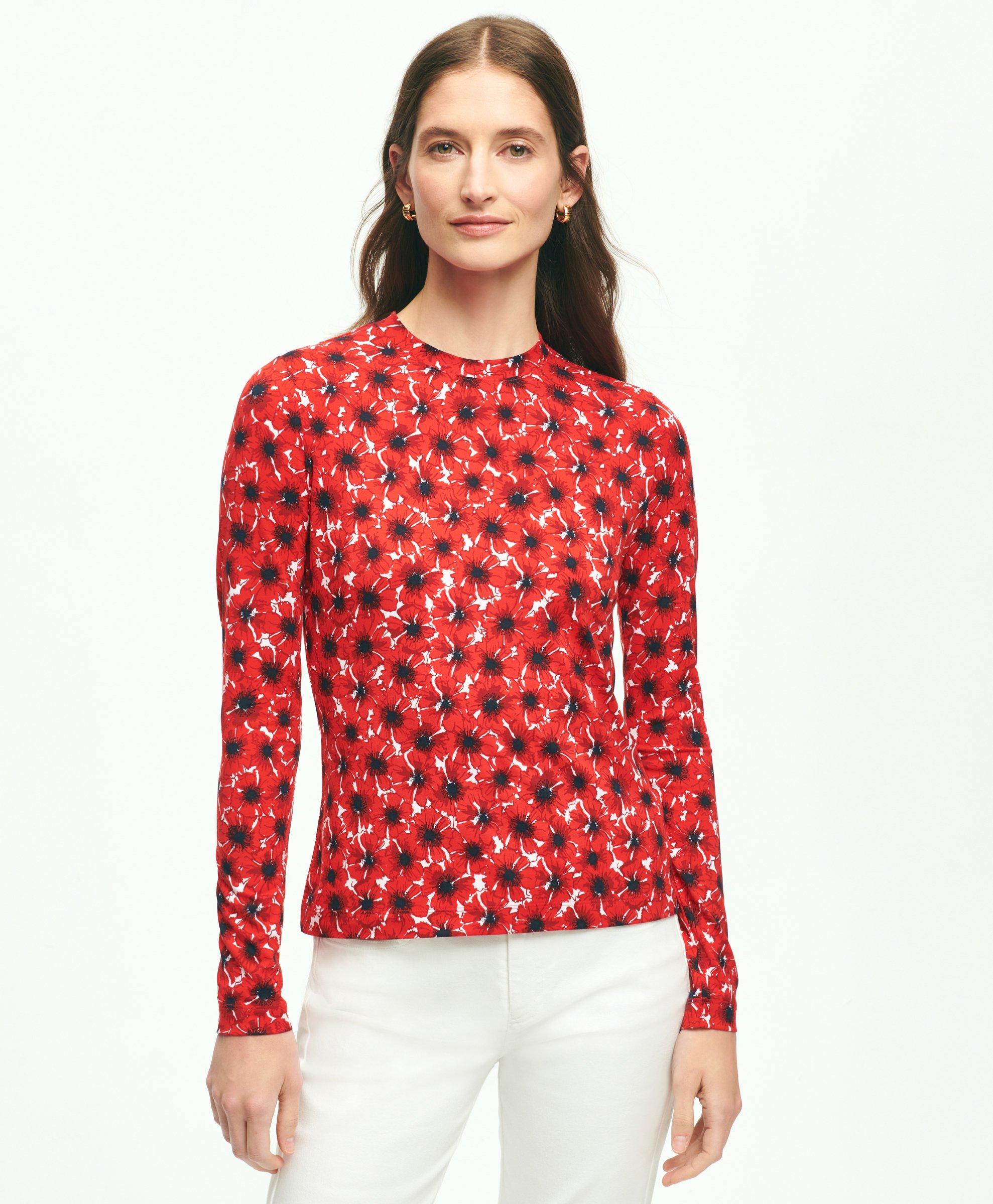 Poppy Print Long-Sleeve Top, image 1