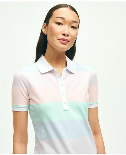 Supima® Cotton Stretch Stripe Pique Polo Shirt, image 5