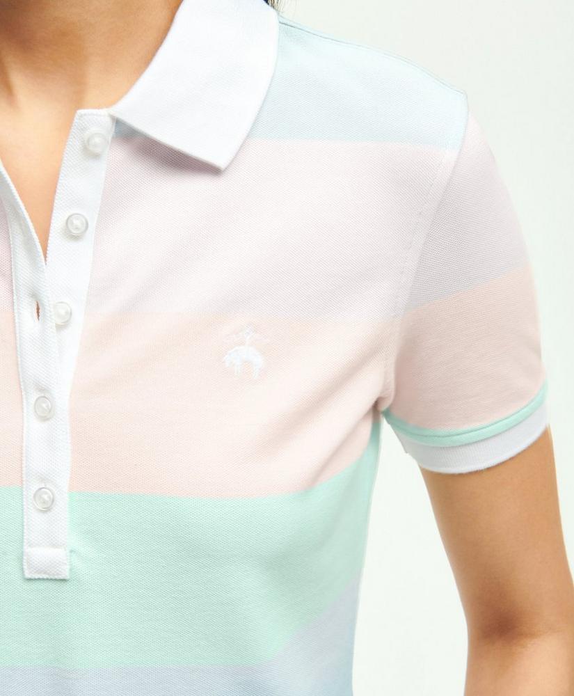 Supima® Cotton Stretch Stripe Pique Polo Shirt, image 3